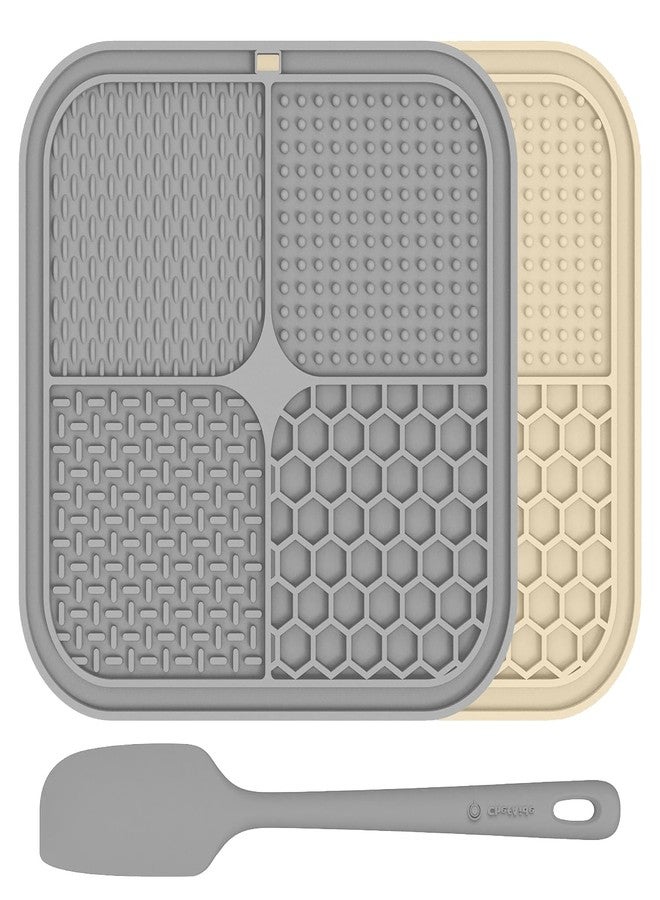 ChefAide 2 Pack Lick Mat for Dogs,Cats,Upgraded 8.5×8.5 inches Licking Mats with Suction Cups,Slow Feeder Licking Pad for Anxiety Relief and Boredom Reducer,Suitable for Dog Training Set 2 - Image 1